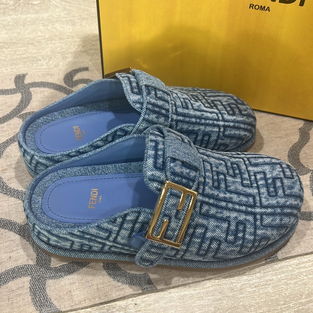 Fendi Denim Mules - Picture 8 of 13